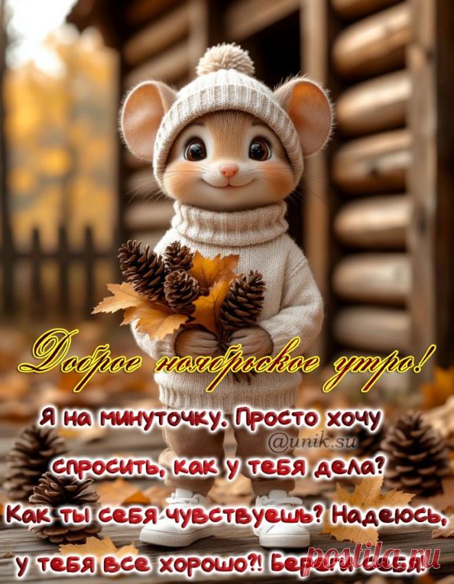 открытки с добрым утром осенние ноябрьские