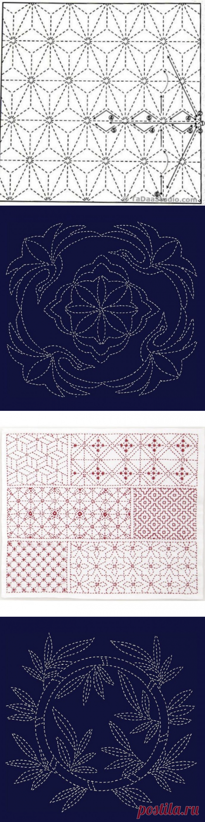 Схемы для вышивки сашико