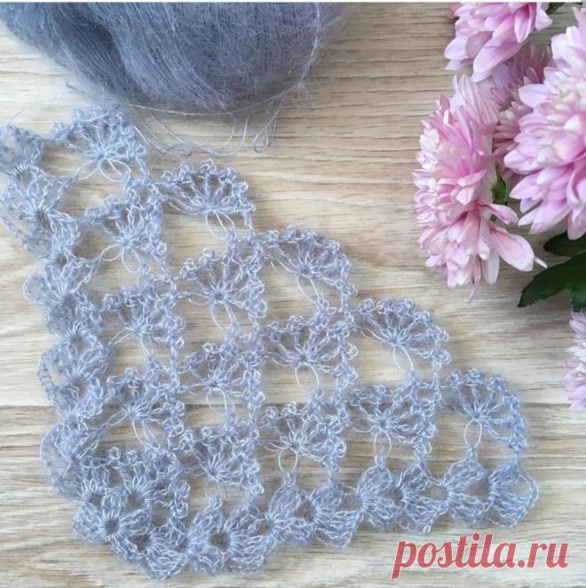 Нежный узор для шали и видео МК от Авдеевой Елены
