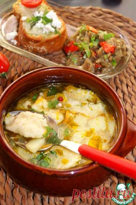 Суп с масляно-чесночными клецками – кулинарный рецепт