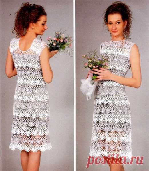 Crochet white dress