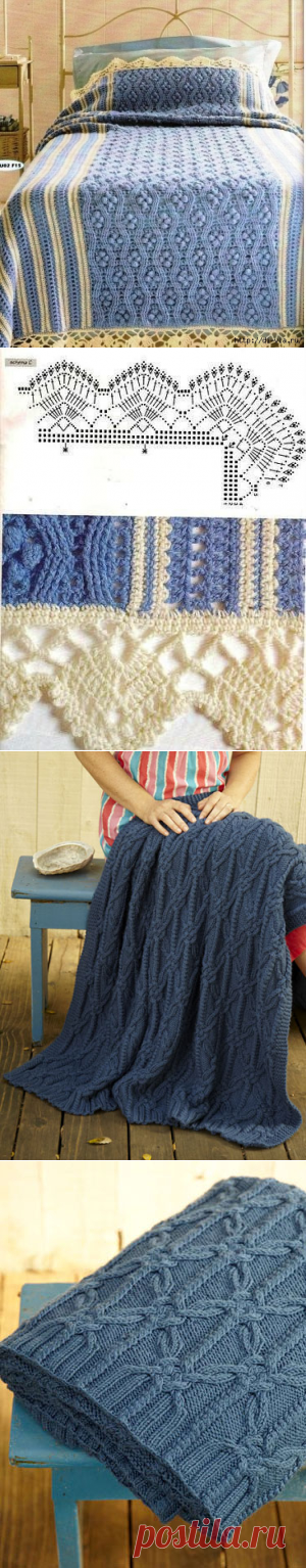 g>3 пледа для уюта в холода - схемы вязания