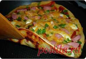 вкусная пицца за 10 минут на сковороде без выпекания.