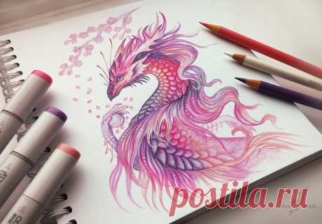 Wind of blossom ..The spring is coming Copics, Faber-Castell pencils, white pen on a Canson paper. &nbsp;Prints of this artwork are available on Society6:&nbsp;society6.com/alviaalcedo ETSY SHOP &nbsp; &nbsp; INST...
