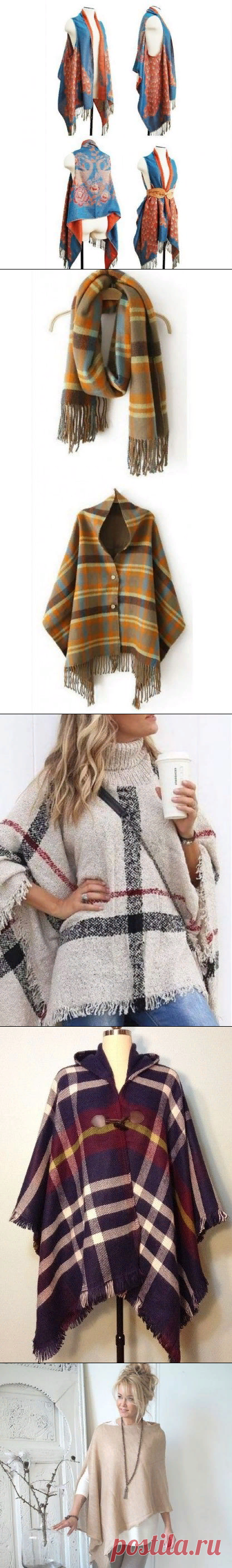 Она взяла палантин и сделала несколько разрезов. Давно искала такую необходимую вещь… | Golbis