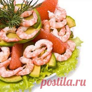 Салат из креветок с грейпфрутом рецепт – низкокалорийная еда