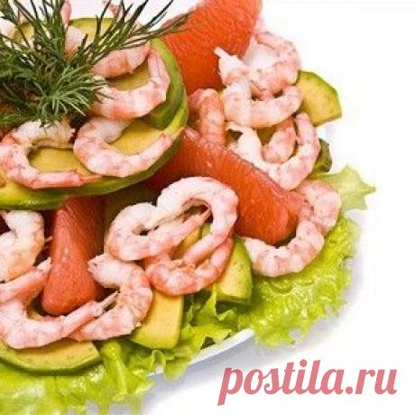 Салат из креветок с грейпфрутом рецепт – низкокалорийная еда
