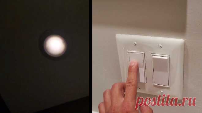 Как устранить непроизвольное свечение или мерцание выключенной светодиодной лампы Непроизвольное свечение или мерцание светодиодных или энергосберегающих ламп может наблюдаться по двум причинам. Первая - это неправильное включение самого выключателя, в результате чего тот размывает нулевой проводник, а не фазный. Вторая причина - это наличие светового индикатора в выключателе.