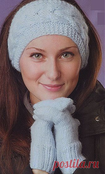Повязка на голову спицами