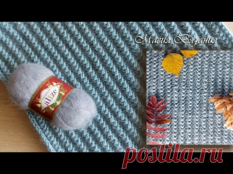 Вяжем снуд красивым узором.  Пряжа из магазина «PRYAZHA SU»