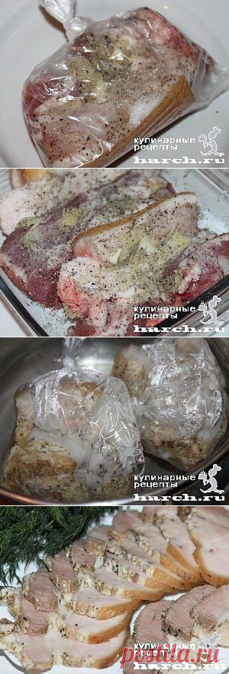 Рецепт приготовления сала в пакете.