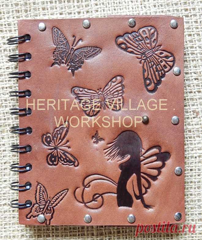 Сувенирный блокнот с кожаной обложкой ручной работы . #butterfly , #handmade , #leathercraft , #leather , #блокноты_ручной_работы , #кожаный_блокнот , #сувенирный_блокнот
