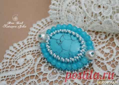 Купить Брошь с бирюзой в Украине