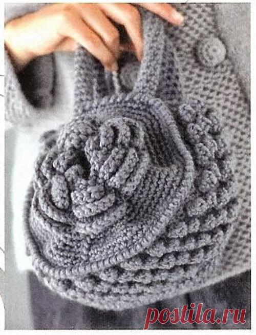 Шесть круглых сумок со схемами | 1000 идей для вязания спицами | Яндекс Дзен