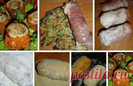 Закуска &quot;Пенечки&quot;

Ингредиенты:
250 г свинины
50 г грибов (шампиньоны)
3 яйца
1/2 лука
30 г муки
сухари панировочные
масло растительное
зелень
соль
перец черный (молотый)

Приготовление:
1. Начинаем работу с приготовления омлета. Обжариваем лук и грибы. Взбиваем яйца, добавляем нарезанную зелень, муку, грибы с луком, перемешиваем, выливаем на сковороду и обжариваем с двух сторон омлет.
2. Отрезаем свиной биток и хорошо отбиваем его с двух сторон. Солим и перчим по вкусу