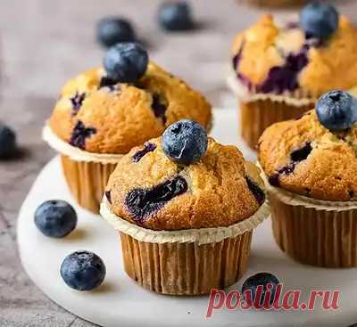 Вкусный рецепт кексов с черникой