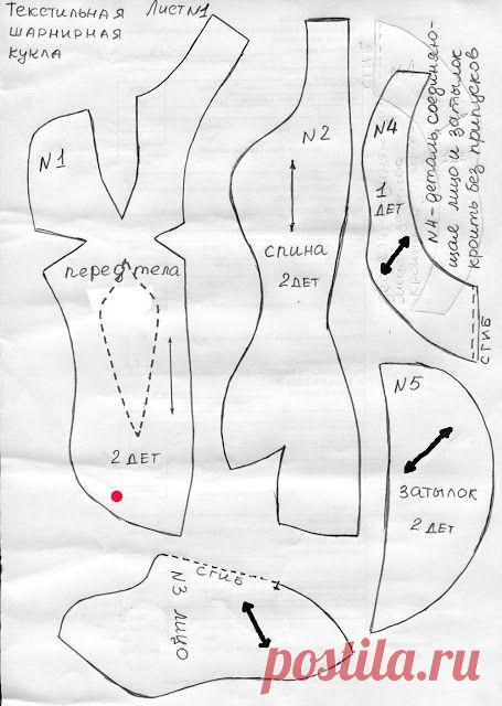 Блог о текстильных шарнирных куклах ручной работы: Выкройка текстильной шарнирной куклы