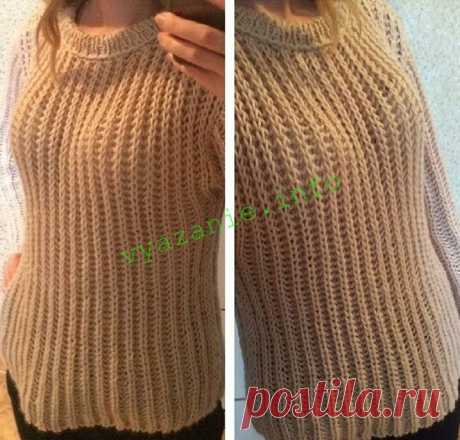 Джемпер спицами английской резинкой. Пошагово. | Vyazanie.info | Яндекс Дзен