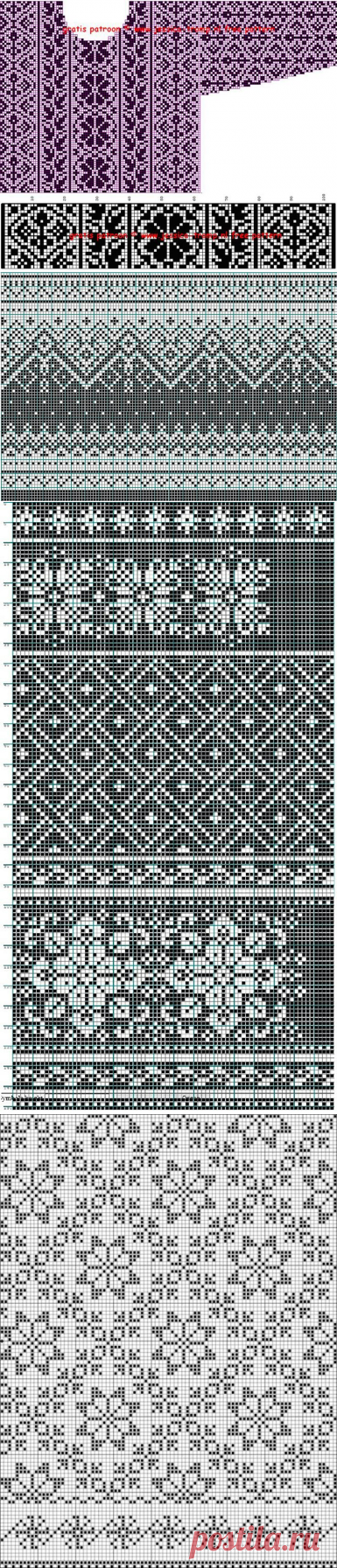 СХЕМЫ ДЛЯ НОРВЕЖСКИХ СВИТЕРОВ. ДВУХЦВЕТНЫЕ