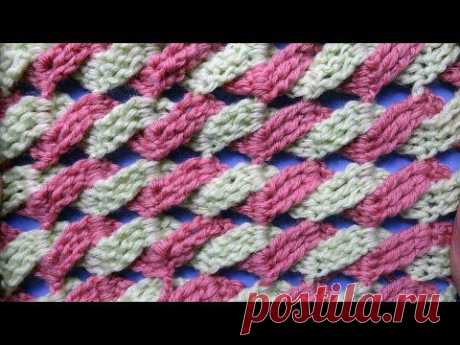 Начинаем вязать – Видео уроки вязания » “Двухцветная косичка” – Узоры вязания крючком – Видео урок №32