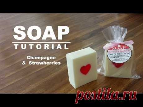 Champagne And Strawberries, Melt and Pour Soap Tutorial