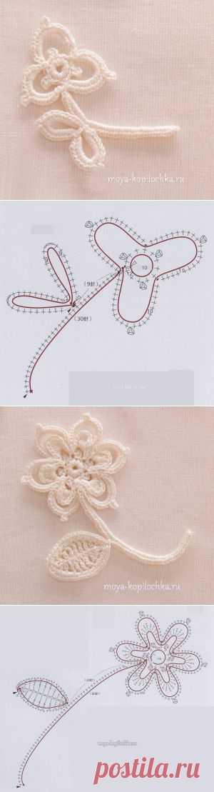 Коллекция мотивов для ирландского кружева из японского журнала Irish Crochet Lace - Вязание - Моя копилочка