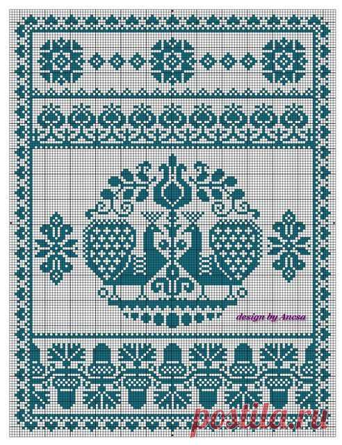 В этом обереге главное-семья. Союз мужа и жены - пара павлинов.
Желудь - символ мужской активности
Полоска из цветов-рожаниц.
Новая семья ,любовь ,продолжение рода.