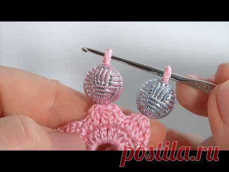 Удивительно НАРЯДНО и ПРОСТО!!!/ Красивая и Необычная СНЕЖИНКА крючком/Вязание с бусинами