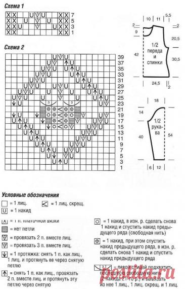 Pullover with a pattern of rhombuses knitting needles