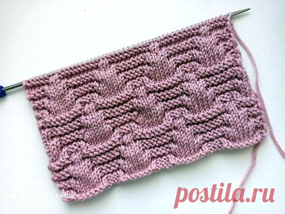 Узор похожий на елочки Схема вязания спицами узора похожего на елочки    Раппорт узора составляет 12 петель в