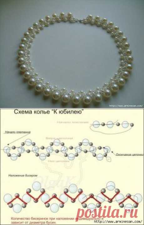 Белоснежное колье «К юбилею» | Все о рукоделии: схемы, мастер классы, идеи на сайте labhousehold.com