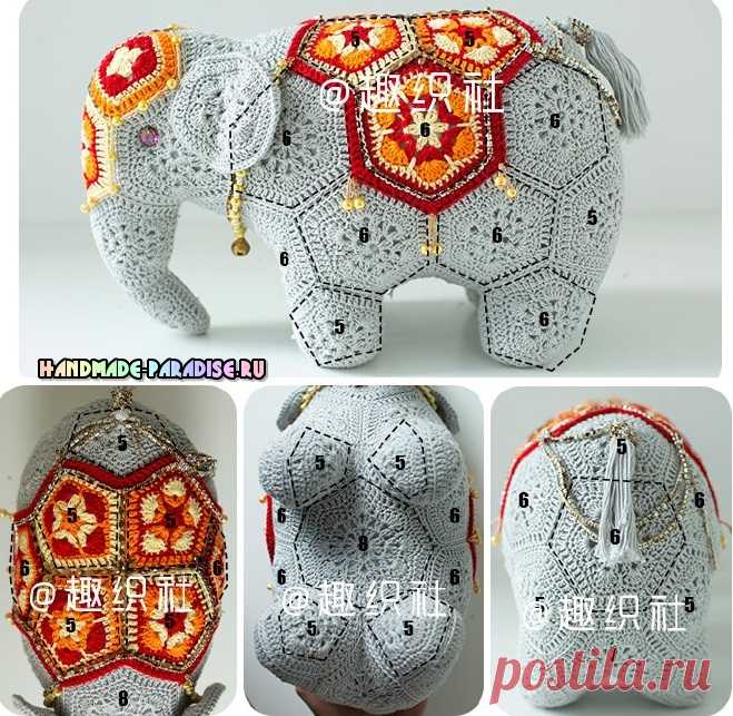 Индийский слон мотивами африканский цветок