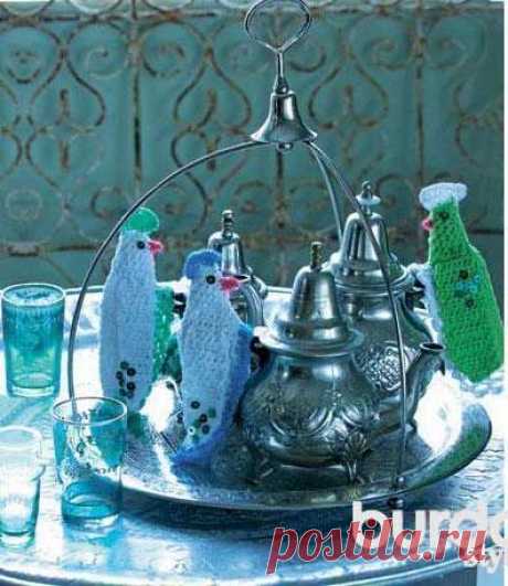 Прихватки-попугайчики - схема вязания крючком. Вяжем Все для дома на Verena.ru