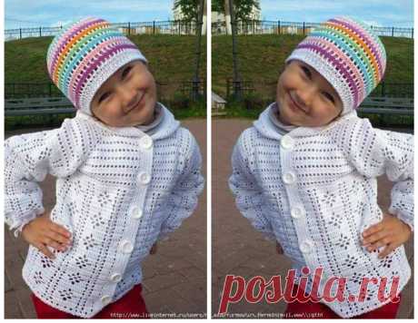 Filet Crochet Baby Jacket
