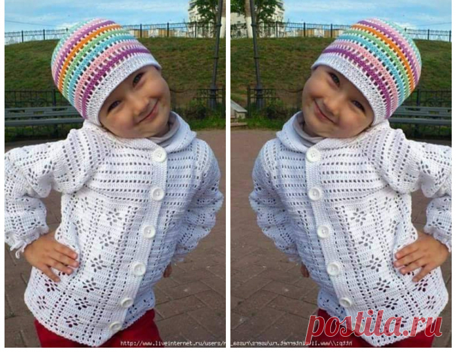 Filet Crochet Baby Jacket