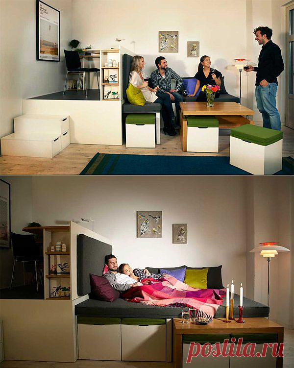 Оригинальное решение для высвобождения пространства комнаты..