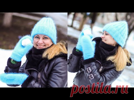 МК Теплая шапочка резинка 2×2 с одним отворотом из Пуха норки Отличная молодежная модель Расход 2 м.
