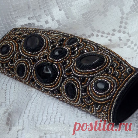 Купить Клатч из бисера "Eleganza" КОД: 50088 - черный, клатч из бисера, клатч ручной работы