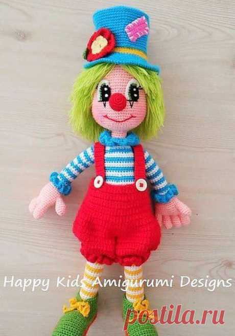 Милый клоун, проектировщик - Happy Kids Amigurumi Designs.