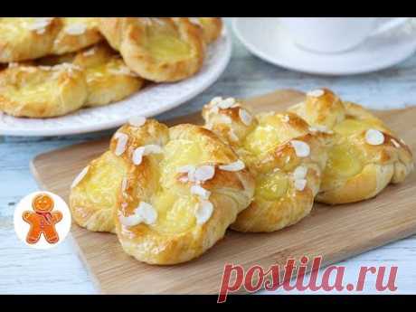 Сдобные Слоеные Крендели с Заварным Кремом ✧ Puddingbrezeln aus Plunderteig
