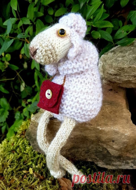 Игрушка барашек с сумочкой спицами - KNITTLY.ART