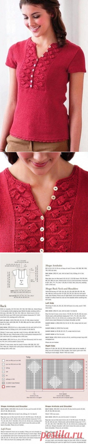 Оригинальный пуловер спицами / Вязание