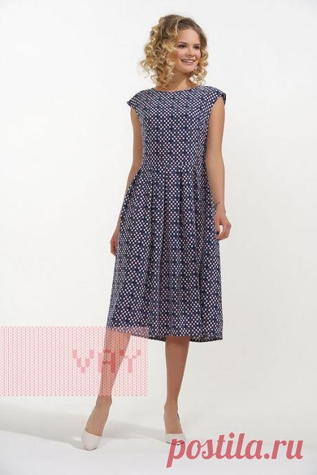 Офисные летние платья от марки VAY. Женские летние платья для офиса от VAY (артикул 3396), цветовое решение горошек/микс/т.синий. Ещё больше женских платьев марки ВЭЙ на наших сайтах. Официальное представительство бренда VAY: купить в розницу в магазине Согревай.ру https://www.sogrevay.ru, оптовые закупки на Ньювэй.ру https://www.newvay.ru