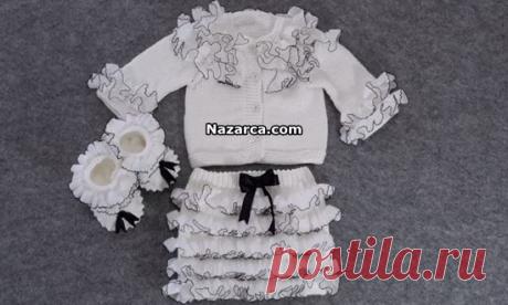 FIRFIRLI 3 PARÇADAN KIZ BEBEK TAKIM YAPILIŞI | Nazarca.com