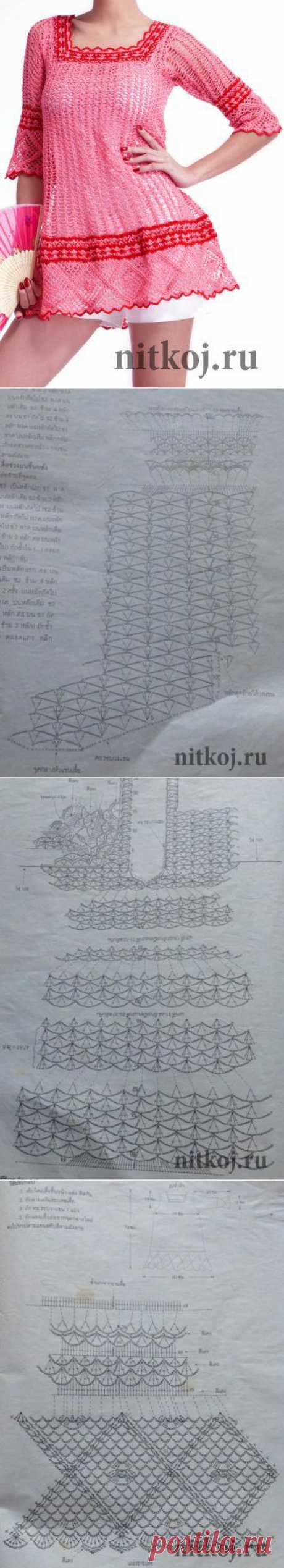 Тайская туника крючком » Ниткой - вязаные вещи для вашего дома, вязание крючком, вязание спицами, схемы вязания