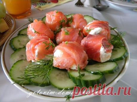 Закуска из семги и сливочного сыра | Готовим Дома Вкусно