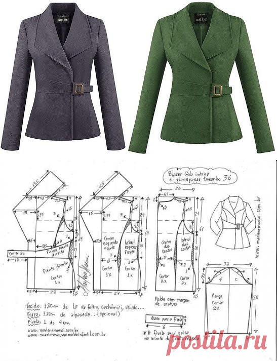 Выкройка стильного жакета (Шитье и крой) | Журнал Вдохновение Рукодельницы