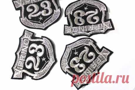 3 Shield Embroidered Hot Fix Iron On Patch Applique for Fashion Crafts Shield Embroidered with Black and Silver Hot Fix Iron On Patch Applique for Fashion Crafts - has a glue on the back side. The applique can be transferred by Iron or Heat Machine to any type of fabric . That patch has 2 sides: one is the front (or face side) which you will see on your product and the other side is glued with special layer so it can be attached to your product/project. You can use it on e...