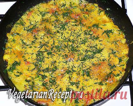 Вегетарианский (постный) овощной омлет без яиц.