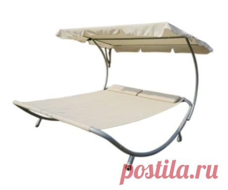 Amazon.com : Outsunny Double Wide Patio Pool Hammock Bed Lounger with Sun Shade, Off White : Patio, Lawn &amp; Garden